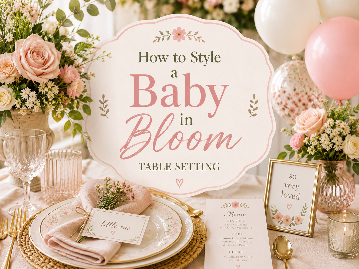 How to Style a Baby in Bloom Table Setting