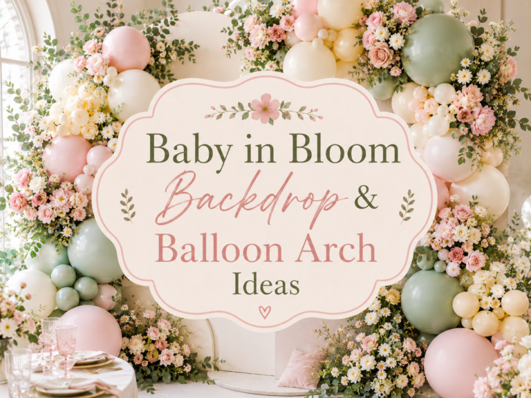 Baby in Bloom Backdrop & Balloon Arch Ideas