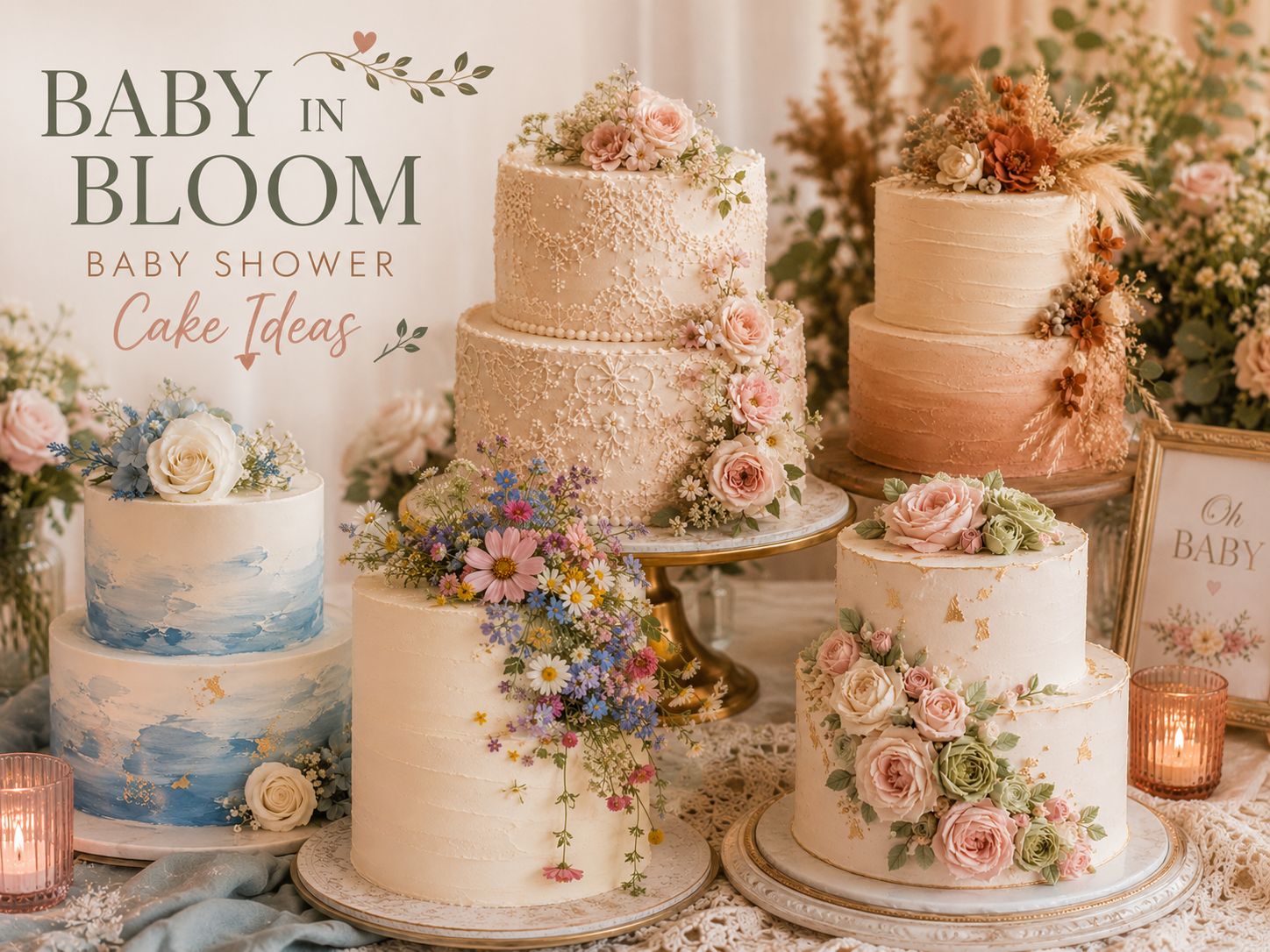 Baby in Bloom Baby Shower Cake Ideas
