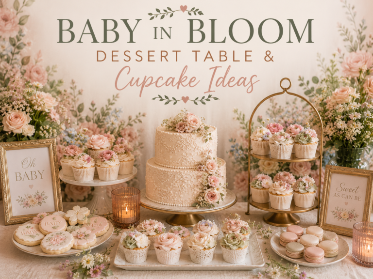 Baby in Bloom Dessert Table & Cupcake Ideas
