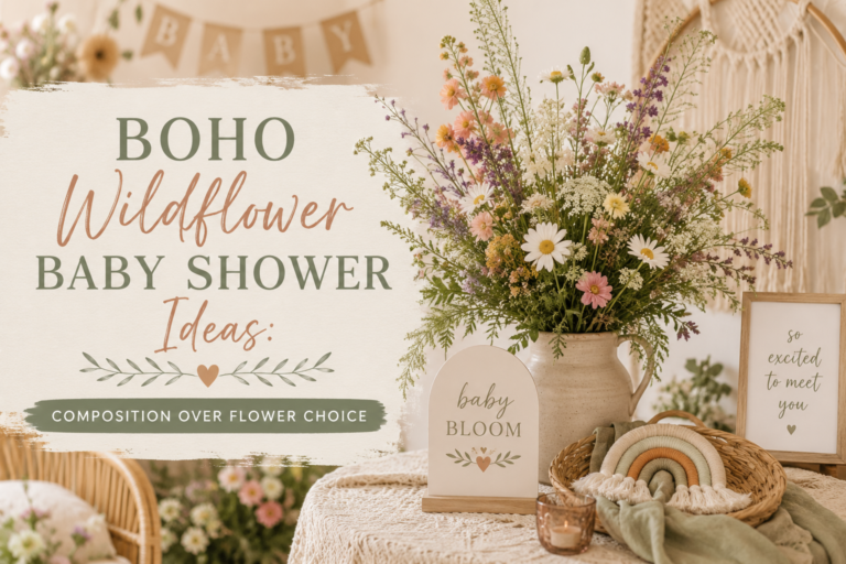 Boho Wildflower Baby Shower Ideas: Composition Over Flower Choice