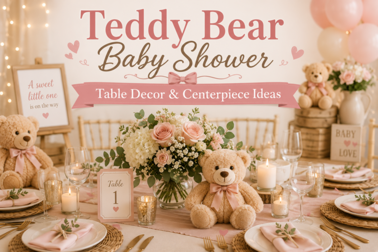 Teddy Bear Baby Shower Table Decor & Centerpiece Ideas