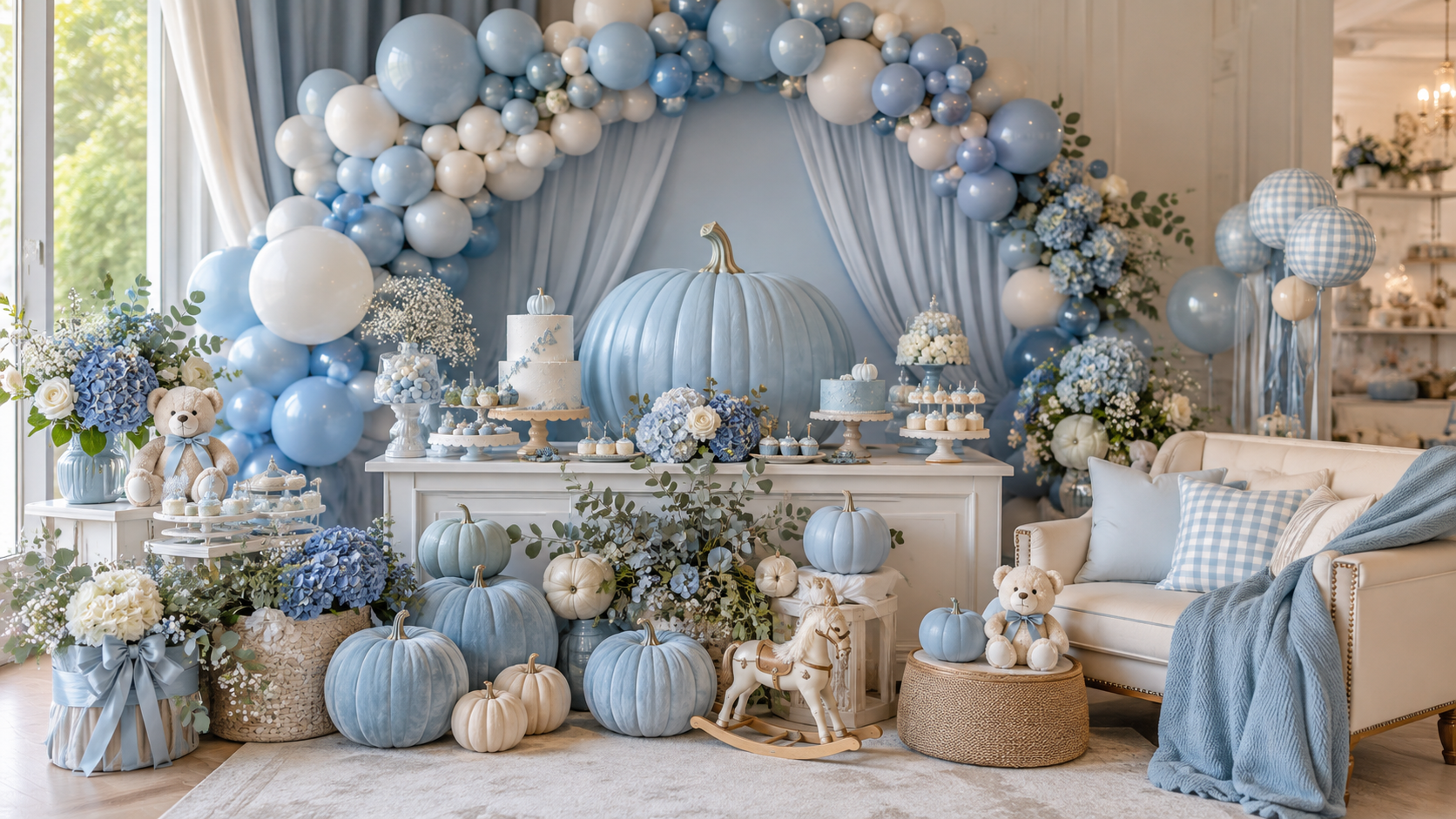 Blue Little Pumpkin Baby Shower Ideas
