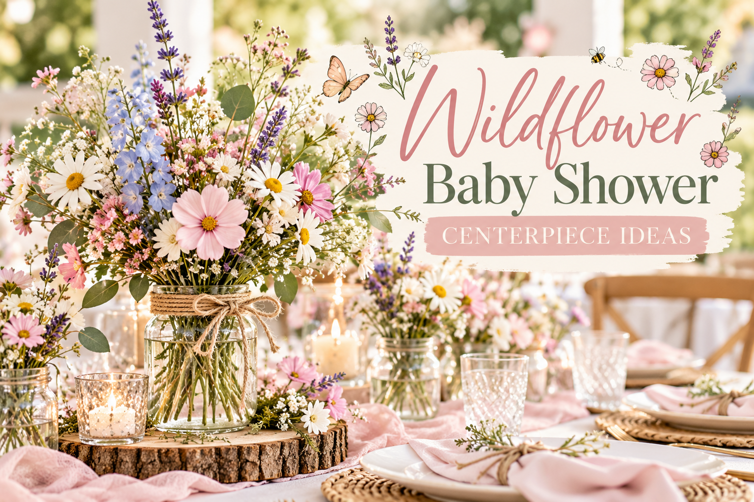 Wildflower Baby Shower Centerpiece Ideas