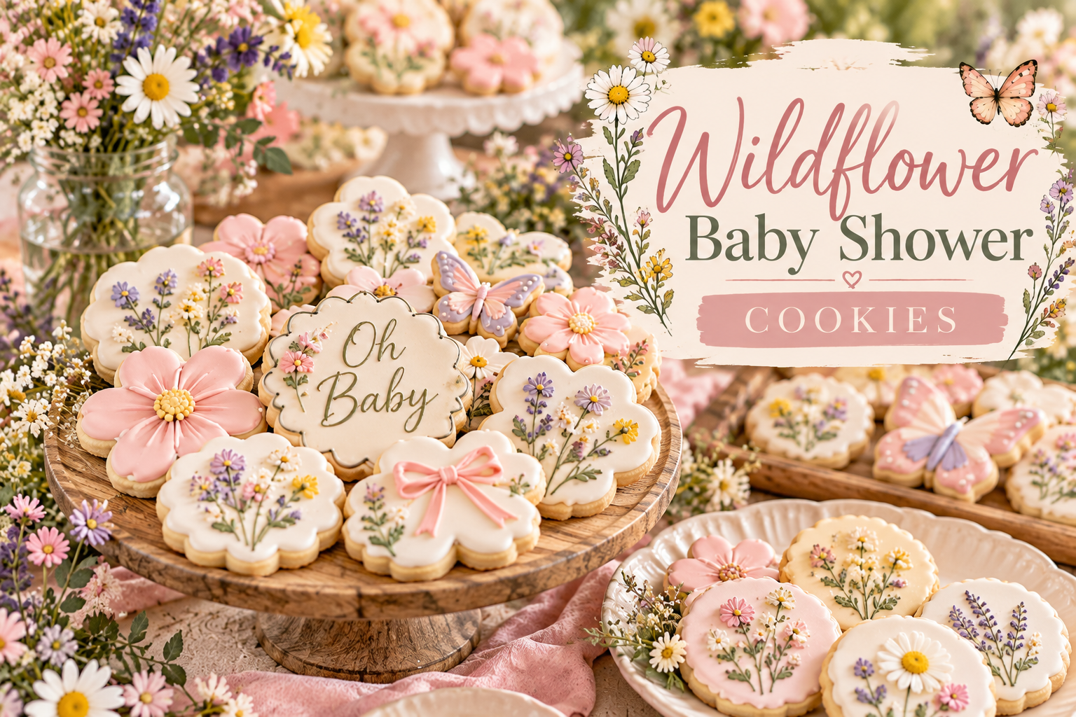Wildflower Baby Shower Cookies
